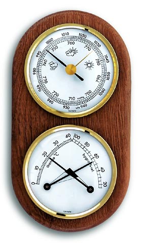 Termometro y Barometro de madera